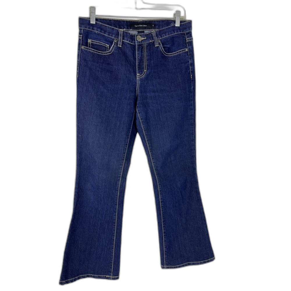 Calvin Klein Womens Flare Bootcut Denim Jeans Blue Size 6